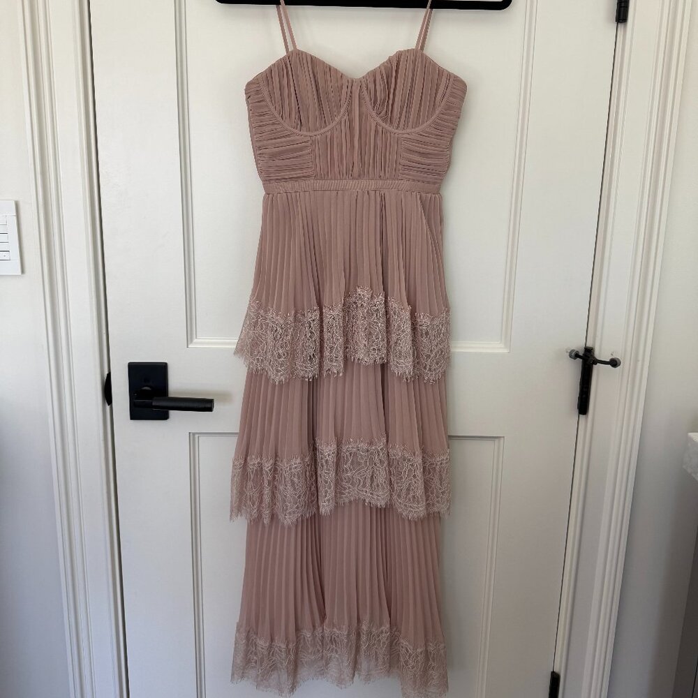 Self Portrait Pink Chiffon Dress